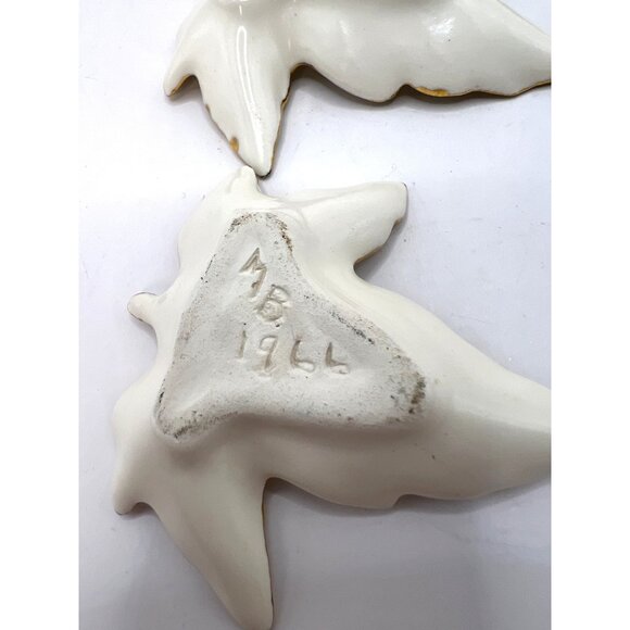 Vtg 1966 Hand Painted Graduiated Leaves Trinket Dishes - Picture 4 of 5